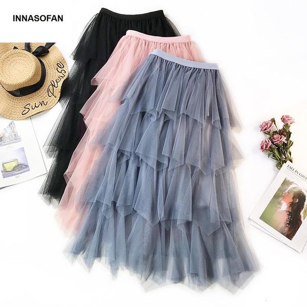 skirts innasofan cake-skirt for women spring-summer tulle skirt euro-american fashionable elegant long irregular in solid color, Black
skirts innasofan cake-skirt for women spring-summer tulle skirt euro-american fashionable elegant long irregular in solid color, Black