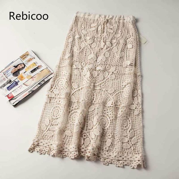 ladies elastic waist floral embroidery crochet skirt with lining unique knitted lace skirts saias, Black
ladies elastic waist floral embroidery crochet skirt with lining unique knitted lace skirts saias, Black
