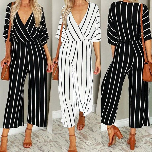 women's jumpsuits & rompers 2021 women short sleeve striped loose baggy trousers overalls pants romper jumpsuit, Black;white
women's jumpsuits & rompers 2021 women short sleeve striped loose baggy trousers overalls pants romper jumpsuit, Black;white