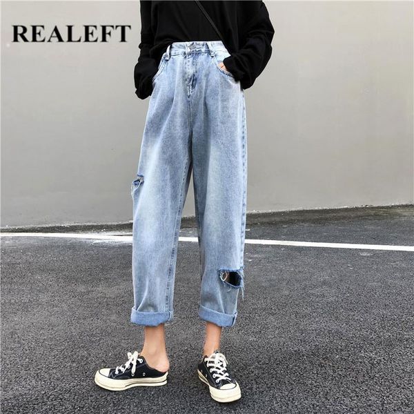 women's jeans realeft spring summer 2021 denim pants hole vintage high waist wide leg causal chic long pocket female, Blue
women's jeans realeft spring summer 2021 denim pants hole vintage high waist wide leg causal chic long pocket female, Blue