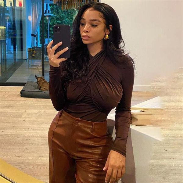 body mechanics clothing female bodysuit 2021 spring fall triangle jumpsuit streetwear skinny solid color v-neck long sleeve romper playsuits, Black
body mechanics clothing female bodysuit 2021 spring fall triangle jumpsuit streetwear skinny solid color v-neck long sleeve romper playsuits, Black