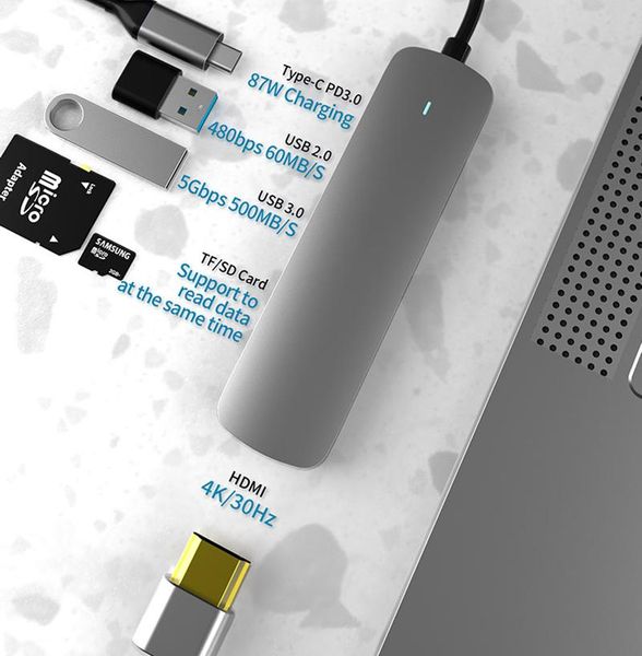hubs 6 in 1 usb-c hub type c to usb 2.0/3.0 adapter for tablet lapcell phone docking station
hubs 6 in 1 usb-c hub type c to usb 2.0/3.0 adapter for tablet lapcell phone docking station