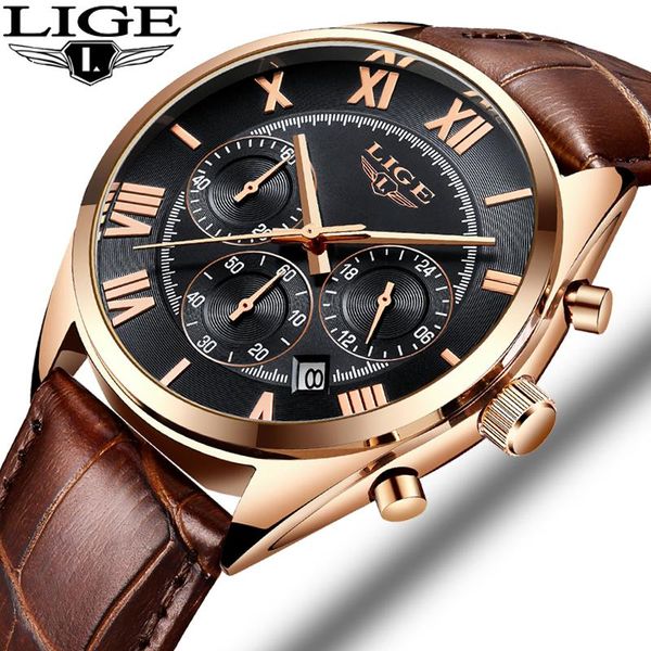wristwatches lige fashion men watches analog quartz 30m waterproof chronograph sport date leather band montre homme, Slivery;brown
wristwatches lige fashion men watches analog quartz 30m waterproof chronograph sport date leather band montre homme, Slivery;brown