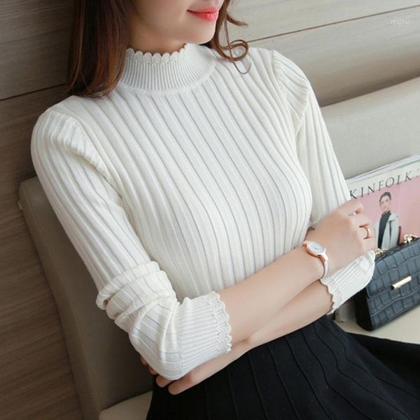 women's sweaters women pullover 2021 turtleneck small fresh lace slim long-sleeved knitted sweater thick winter clothes lxj2003, White;black
women's sweaters women pullover 2021 turtleneck small fresh lace slim long-sleeved knitted sweater thick winter clothes lxj2003, White;black