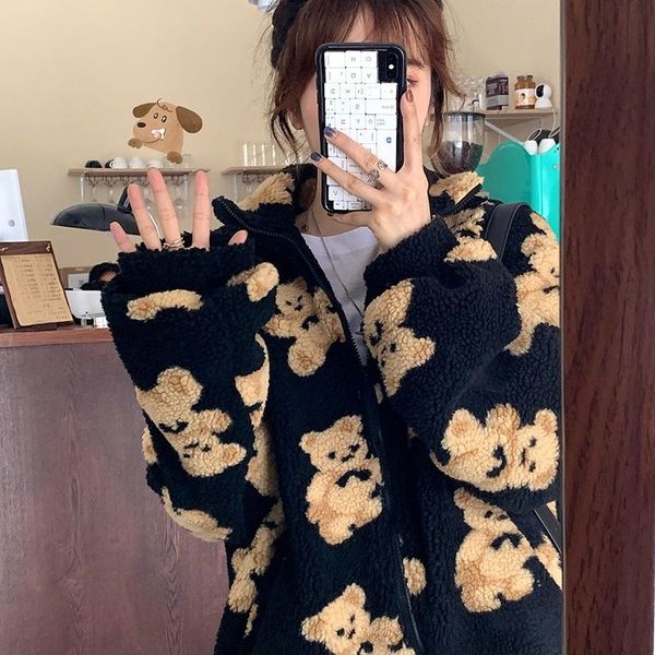 women's jackets cmaz 2021 autumn winter thick coats for women soft glutinous cute bear faux lamb fur coat clothing and des, Black;brown
women's jackets cmaz 2021 autumn winter thick coats for women soft glutinous cute bear faux lamb fur coat clothing and des, Black;brown