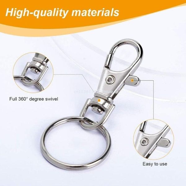keychains 100 pcs swivel snap hooks with key rings lobster claw clasps s/m/l assorted size dropship, Silver
keychains 100 pcs swivel snap hooks with key rings lobster claw clasps s/m/l assorted size dropship, Silver