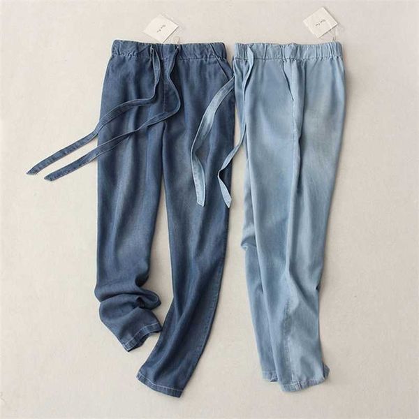 summer pants thin denim trousers women lace up elastic waist casual jeans harem pants plus size loose pants pantalon femme c5461 211112, Blue
summer pants thin denim trousers women lace up elastic waist casual jeans harem pants plus size loose pants pantalon femme c5461 211112, Blue
