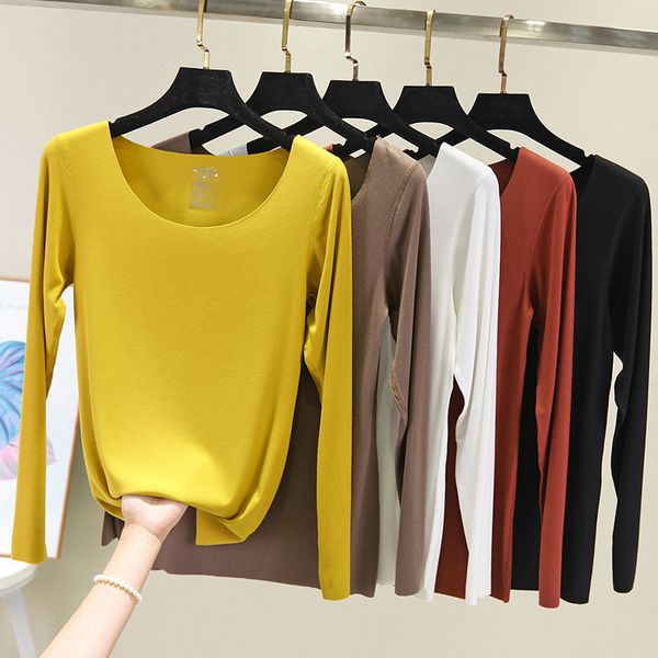 women's t shirt 2021 spring korean cut round neck long sleeve base slim thread cotton top, White
women's t shirt 2021 spring korean cut round neck long sleeve base slim thread cotton top, White