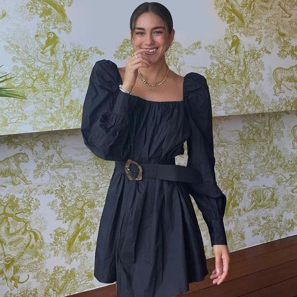 casual dresses ins test square collar women mini arrivals puffy sleeve high waist sashes pure color slim dress 2021 autumn, Black;gray
casual dresses ins test square collar women mini arrivals puffy sleeve high waist sashes pure color slim dress 2021 autumn, Black;gray