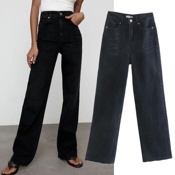 women's jeans maxdutti high waist 2021 ins fashion blogger england style street vintage wide womanboyfriend for women, Blue
women's jeans maxdutti high waist 2021 ins fashion blogger england style street vintage wide womanboyfriend for women, Blue