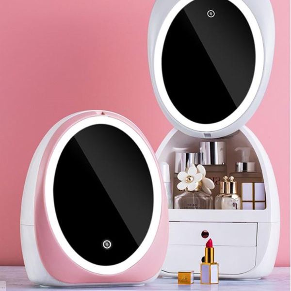 makeup box cosmetic storage with led light mirror skin care lipstick mask portable dustproof waterproof drawer boxes & bins
makeup box cosmetic storage with led light mirror skin care lipstick mask portable dustproof waterproof drawer boxes & bins