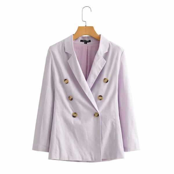 elegant women light purple jacket fashion ladies notched neck blazer causal female chic double breasted coats 210527, White;black
elegant women light purple jacket fashion ladies notched neck blazer causal female chic double breasted coats 210527, White;black