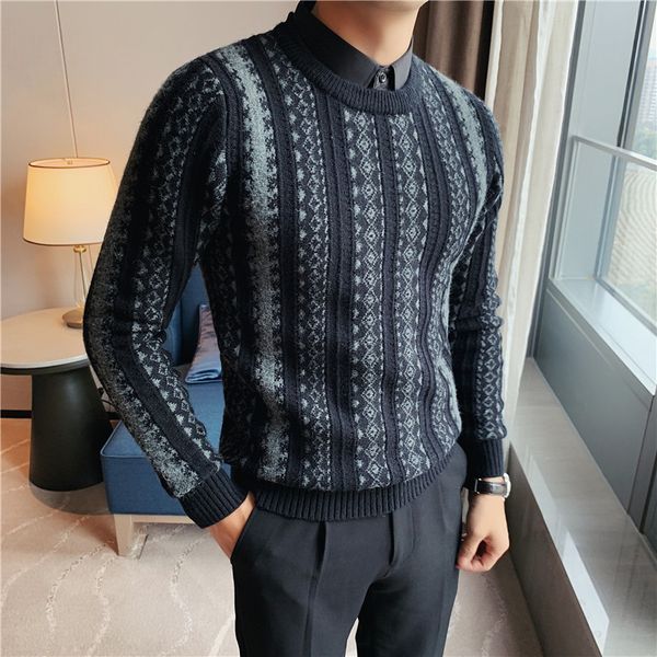 men's sweaters alta qualidade estilo nacional grosso quente fake-2pieces suter roupas masculinas negcios casual pullovers de malha puxa, White;black
men's sweaters alta qualidade estilo nacional grosso quente fake-2pieces suter roupas masculinas negcios casual pullovers de malha puxa, White;black