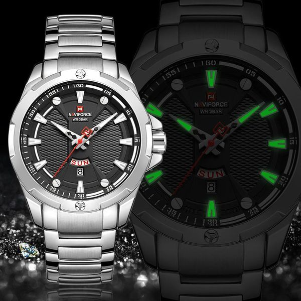 wristwatches brand naviforce men watch fashion luxury silver black quartz watches mens with date and week relogio masculino, Slivery;brown
wristwatches brand naviforce men watch fashion luxury silver black quartz watches mens with date and week relogio masculino, Slivery;brown