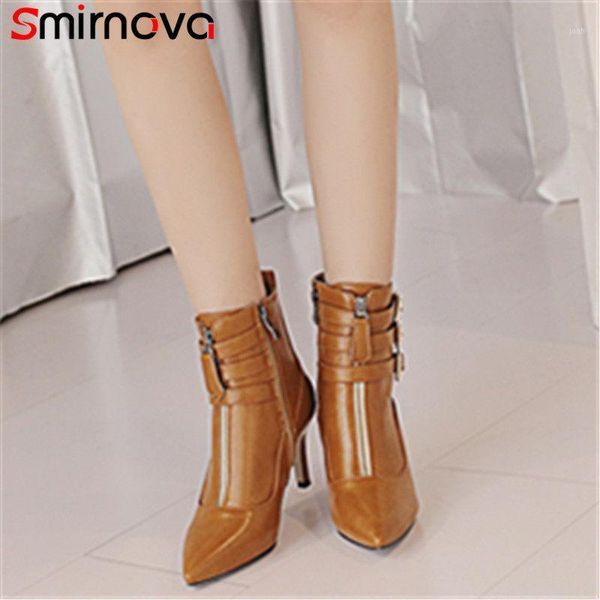boots smirnova 2021 arrival winter buckle zip metal decoration pointed toe high heel solid ladies ankle1, Black
boots smirnova 2021 arrival winter buckle zip metal decoration pointed toe high heel solid ladies ankle1, Black
