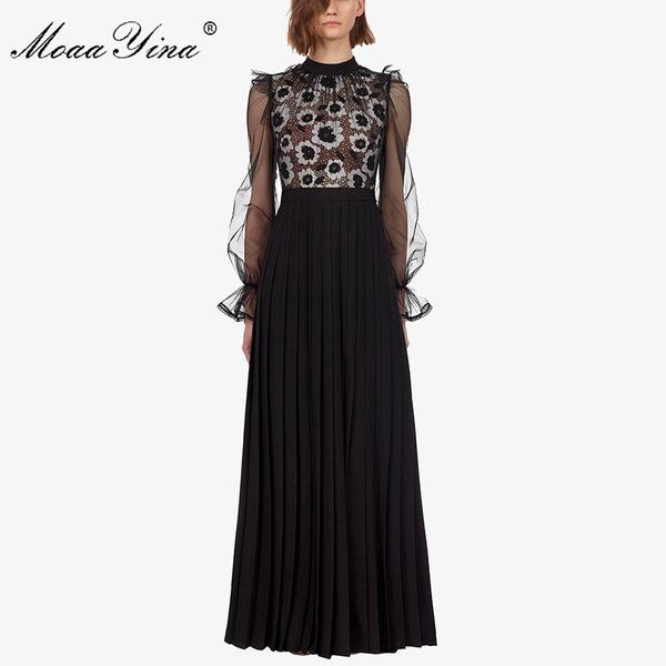 fashion designer runway dress spring summer women dress floral hollow out patchwork pleated maxi dresses 210524, Black;gray
fashion designer runway dress spring summer women dress floral hollow out patchwork pleated maxi dresses 210524, Black;gray