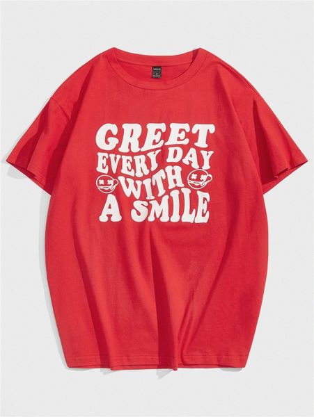 men slogan graphic drop shoulder t-shirt x5ni#, White;black