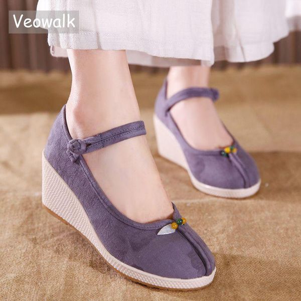 dress shoes veowalk string bead women canvas embroidered wedge 7cm high heel retro handmade ladies cotton casual pumps espadrilles, Black
dress shoes veowalk string bead women canvas embroidered wedge 7cm high heel retro handmade ladies cotton casual pumps espadrilles, Black