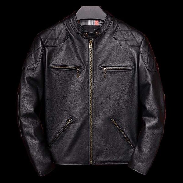 men's leather & faux 2021 first layer cowhide jacket motorcycle trim stand collar japan pure hara real, Black
men's leather & faux 2021 first layer cowhide jacket motorcycle trim stand collar japan pure hara real, Black
