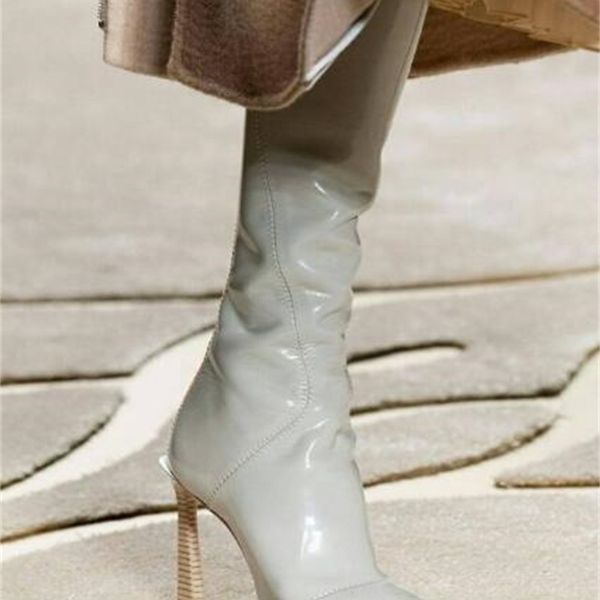 boots black white woman patent leather high knee boots pointed toe 9 in heels zipper back slash skinny long lady ejok
boots black white woman patent leather high knee boots pointed toe 9 in heels zipper back slash skinny long lady ejok