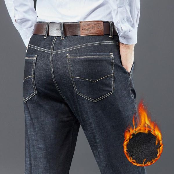 men's jeans 2021 winter warm black slim classic style stretch fit thick pants fashion trousers male brand men clothing, Blue
men's jeans 2021 winter warm black slim classic style stretch fit thick pants fashion trousers male brand men clothing, Blue