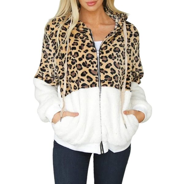 autumn and winter 2020 leopard plush zipper coat leopard stitching hooded thickened coat women, Black;brown
autumn and winter 2020 leopard plush zipper coat leopard stitching hooded thickened coat women, Black;brown