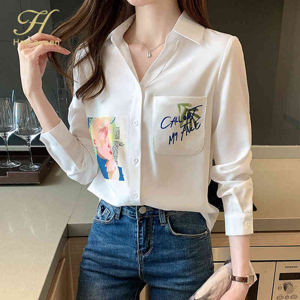sweaters spring white print one pocket shirt womens casual chiffon blouse loose women business shirts, White;black
sweaters spring white print one pocket shirt womens casual chiffon blouse loose women business shirts, White;black