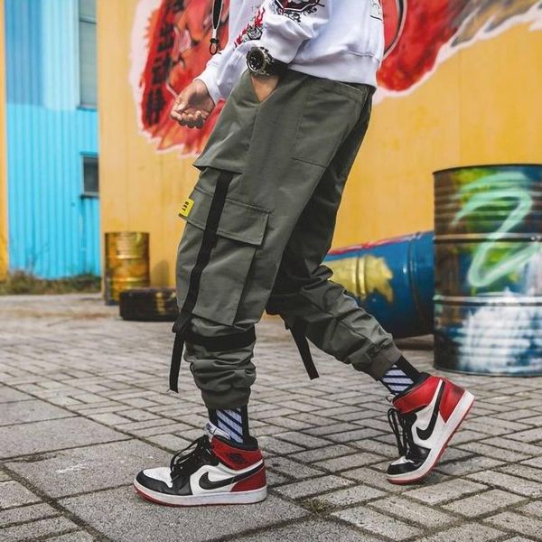 men's pants cargo streetwear hip hop men loose joggers sweatpants plus size track pocket elastic waist ankle length, Black
men's pants cargo streetwear hip hop men loose joggers sweatpants plus size track pocket elastic waist ankle length, Black