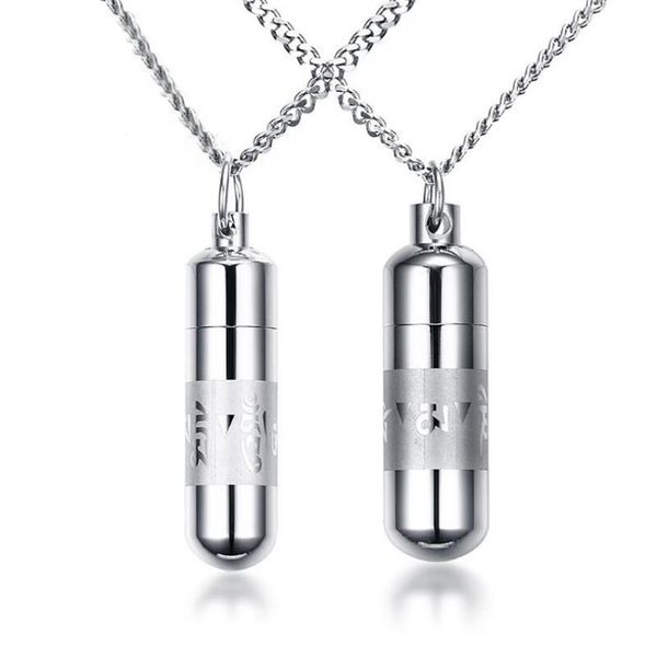 chains stainless steel cylinder lover's cremation urn pendant necklace jewelry with chain valentine's day gift for him, Silver
chains stainless steel cylinder lover's cremation urn pendant necklace jewelry with chain valentine's day gift for him, Silver