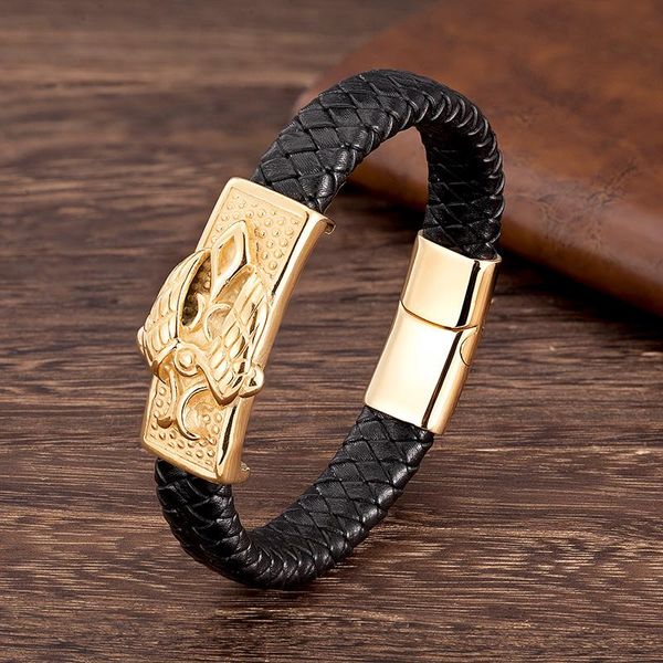 men bracelet stainless steel gold color punk style fashion hand genuine leather accessories charm jewelry luxury gifts boyfriend bracelets, Golden;silver
men bracelet stainless steel gold color punk style fashion hand genuine leather accessories charm jewelry luxury gifts boyfriend bracelets, Golden;silver