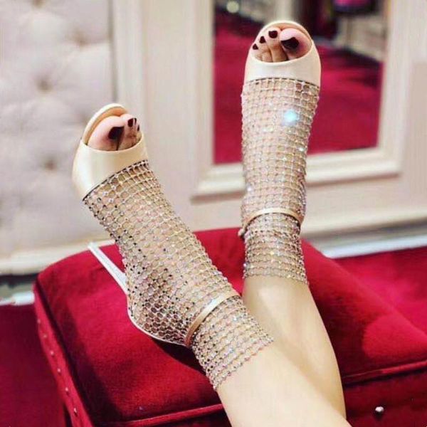 women high-heels sandals air mesh fishnet thin heels luxury rhinestone sandal stripper shoe fashion wedding brides stiletto, Black
women high-heels sandals air mesh fishnet thin heels luxury rhinestone sandal stripper shoe fashion wedding brides stiletto, Black