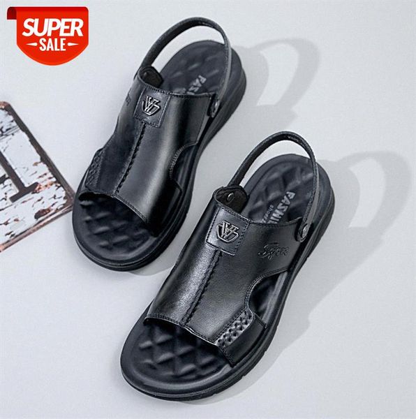 men's slippers, leather soft sole, middle-aged, dual-use non-slip sandals for men #hh0w, Black
men's slippers, leather soft sole, middle-aged, dual-use non-slip sandals for men #hh0w, Black