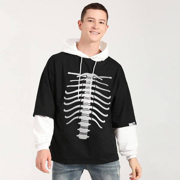 men's hoodies & sweatshirts spring autumn skeleton bone graphic print harajuku spliced pullovers korean fashion oversize all-match sw, Black
men's hoodies & sweatshirts spring autumn skeleton bone graphic print harajuku spliced pullovers korean fashion oversize all-match sw, Black