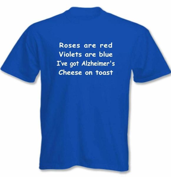 alzheimer's t-shirt roses are red funny man cotton fashion men's t-shirts, White;black
alzheimer's t-shirt roses are red funny man cotton fashion men's t-shirts, White;black