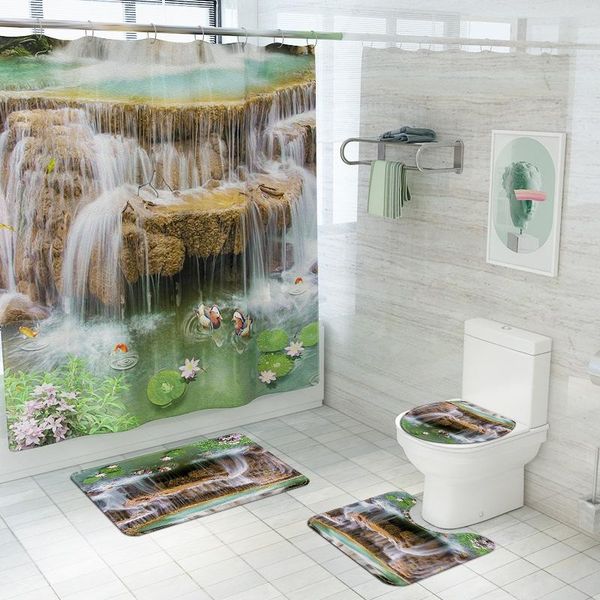 bath mats modern non slip mat water absorption rug bathroom carpet memory foam rugs and shower curtain printed washable