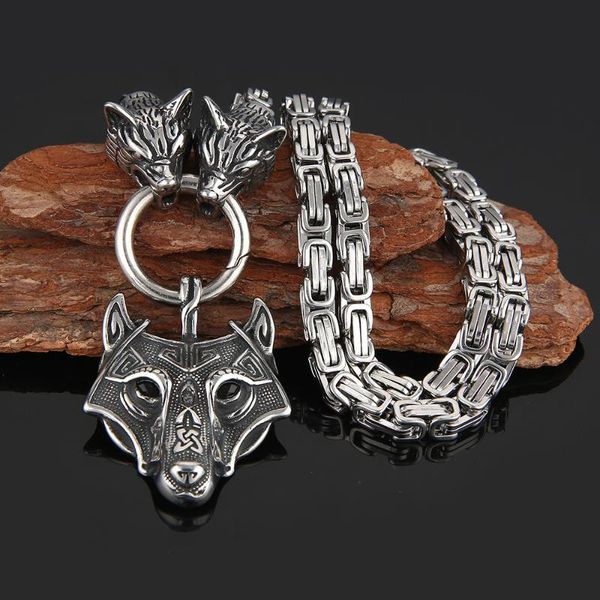 pendant necklaces wolf necklace men jewelry norse viking stainless steel chain, Silver
pendant necklaces wolf necklace men jewelry norse viking stainless steel chain, Silver