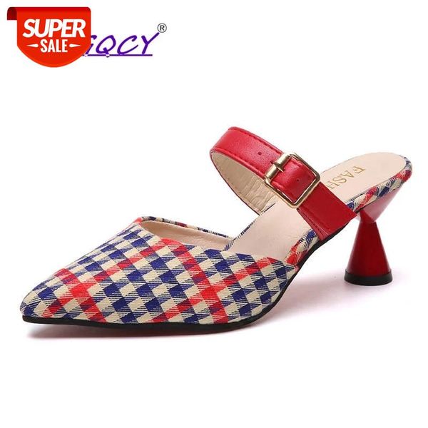 pointed toe spike heels high mules sandals women 2019 spring summer shoes fashion gingham buckle strap female #gb3z, Black
pointed toe spike heels high mules sandals women 2019 spring summer shoes fashion gingham buckle strap female #gb3z, Black
