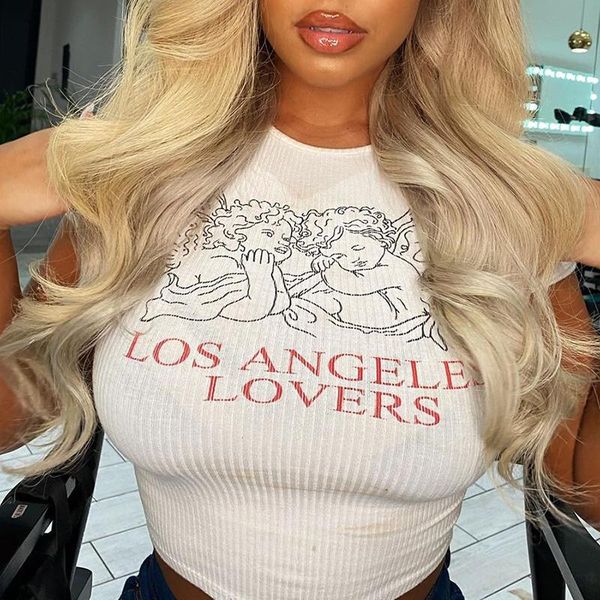 women's tanks & camis 2021 summer southeast asian slim t-shirt with navel bare angel print, White
women's tanks & camis 2021 summer southeast asian slim t-shirt with navel bare angel print, White