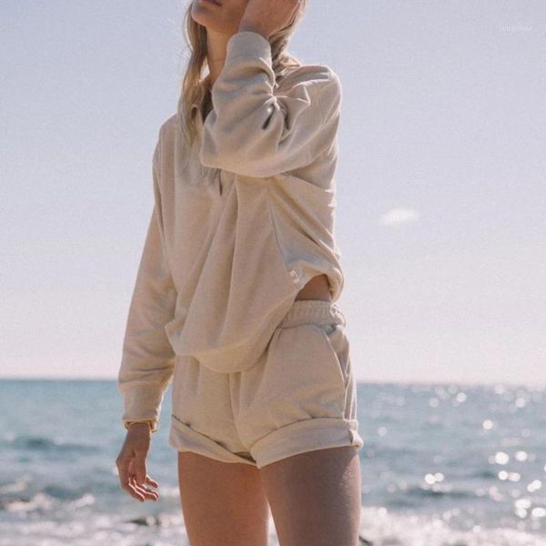 women's tracksuits elegant chic shirt sweatshirt women two piece short sets loose comfort cotton high street brand fashion lady, Gray
women's tracksuits elegant chic shirt sweatshirt women two piece short sets loose comfort cotton high street brand fashion lady, Gray