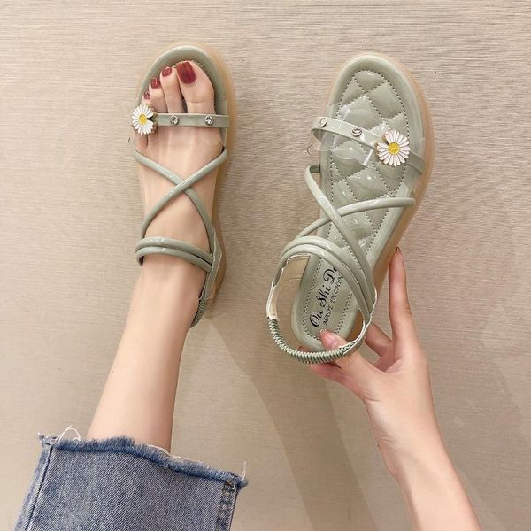fairy style sandals female 2021 summer small daisy korean student transparent surface beach shoes slippers, Black
fairy style sandals female 2021 summer small daisy korean student transparent surface beach shoes slippers, Black