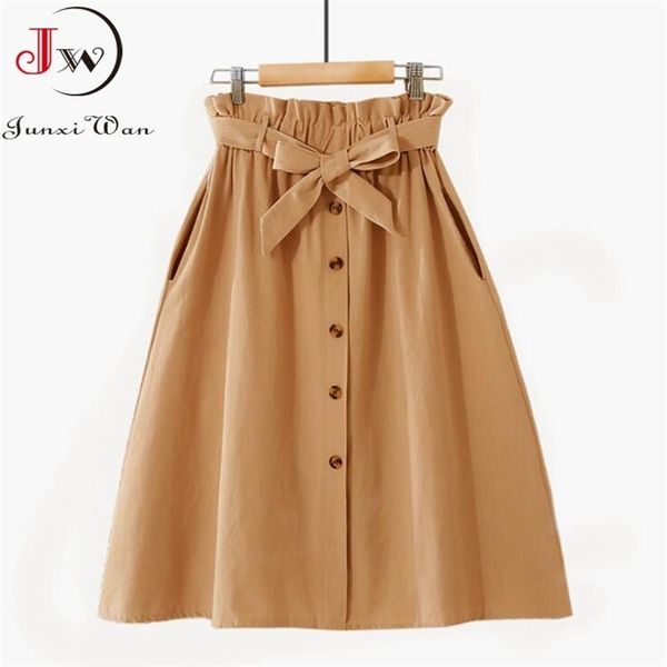 women casual cotton skirts spring summer korean style solid elegant high waist single-breasted bow lace up a-line midi skir 210724, Black
women casual cotton skirts spring summer korean style solid elegant high waist single-breasted bow lace up a-line midi skir 210724, Black