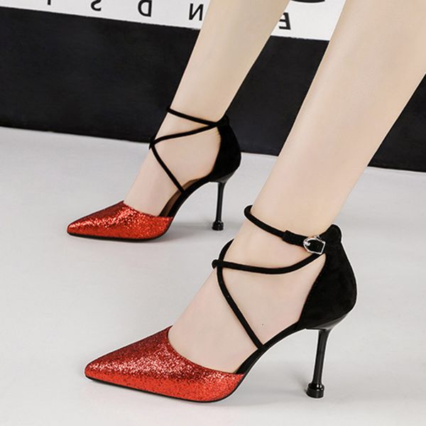 dress women high summer single blingbling sequins party heels pointed female pumps fashion brand woman wedding shoes 3s8p, Black
dress women high summer single blingbling sequins party heels pointed female pumps fashion brand woman wedding shoes 3s8p, Black