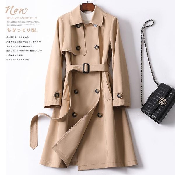 women's trench coats 2021 spring windbreaker middle long british style tie over knee coat and autumn han banchao, Tan;black
women's trench coats 2021 spring windbreaker middle long british style tie over knee coat and autumn han banchao, Tan;black