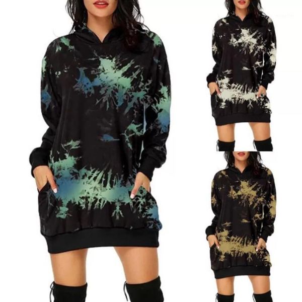 winter style painted hooded gown/dress women's long-sleeved fashion casual loose all-match mid-length dress hoodies & sweatshirts, Black
winter style painted hooded gown/dress women's long-sleeved fashion casual loose all-match mid-length dress hoodies & sweatshirts, Black