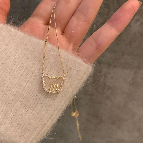 chains creative cute bear m pendant necklace for women rhinestone gold color clavicle chain 2021 fashion female chic chocker jewelry, Silver
chains creative cute bear m pendant necklace for women rhinestone gold color clavicle chain 2021 fashion female chic chocker jewelry, Silver