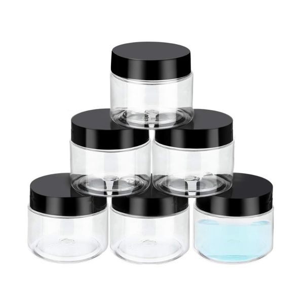 storage bottles & jars 6pcs 50ml round clear portable plastic pet pot leak proof cosmetic container with black lids
storage bottles & jars 6pcs 50ml round clear portable plastic pet pot leak proof cosmetic container with black lids