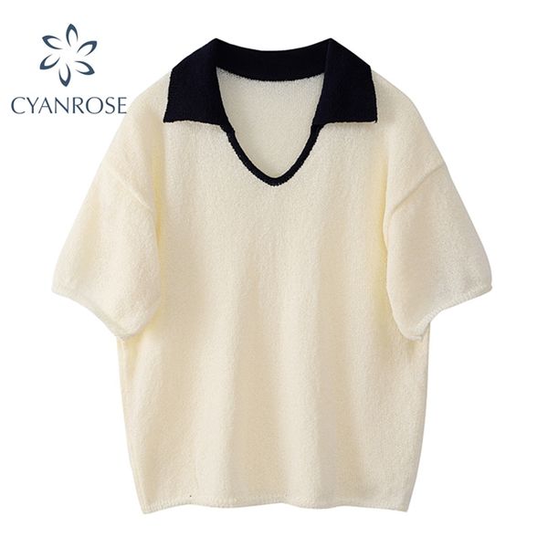 polo collar elegant short sleeve t shirt vintage office ladies casual korean tees female summer baggy ulzzang 210430, White
polo collar elegant short sleeve t shirt vintage office ladies casual korean tees female summer baggy ulzzang 210430, White