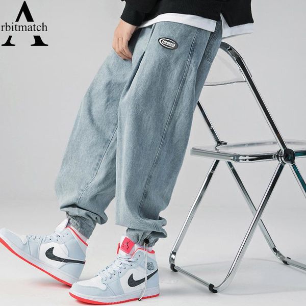 men's jeans arbitmatch hip hop loose men drawstring trousers harajuku style beam feet casual pants elastic waist denim solid, Blue
men's jeans arbitmatch hip hop loose men drawstring trousers harajuku style beam feet casual pants elastic waist denim solid, Blue