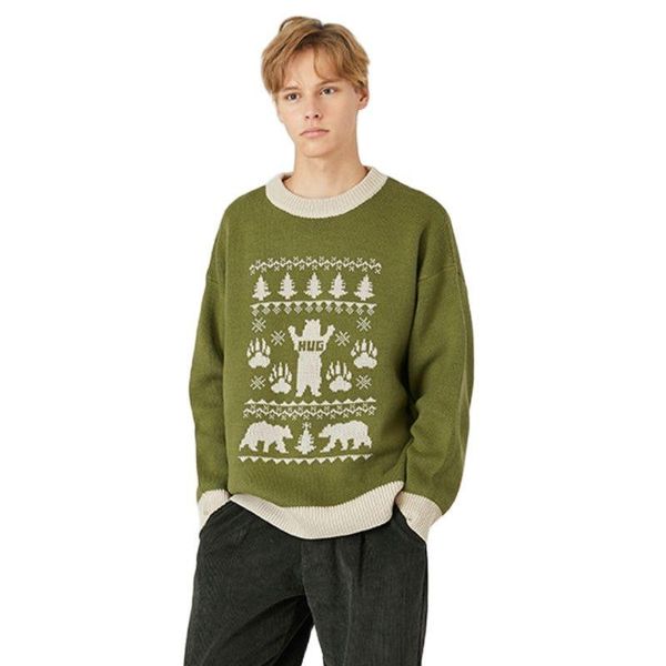 men's sweaters chic christmas bear embroidery vintage green knitted sweater men harajuku hip hop women pullovers couple kpop clothes pu, White;black
men's sweaters chic christmas bear embroidery vintage green knitted sweater men harajuku hip hop women pullovers couple kpop clothes pu, White;black