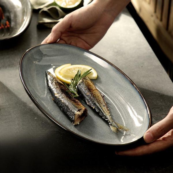 dishes & plates high-value creative japanese fish plate large oval high-end ceramic commercial household deep dish dinner
dishes & plates high-value creative japanese fish plate large oval high-end ceramic commercial household deep dish dinner